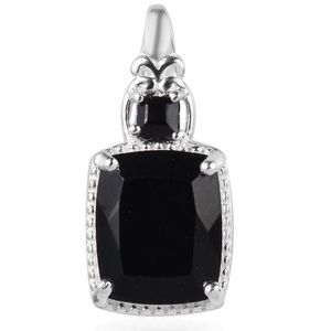 NEW 4.20ctw Black Tourmaline and Spinel Pendant